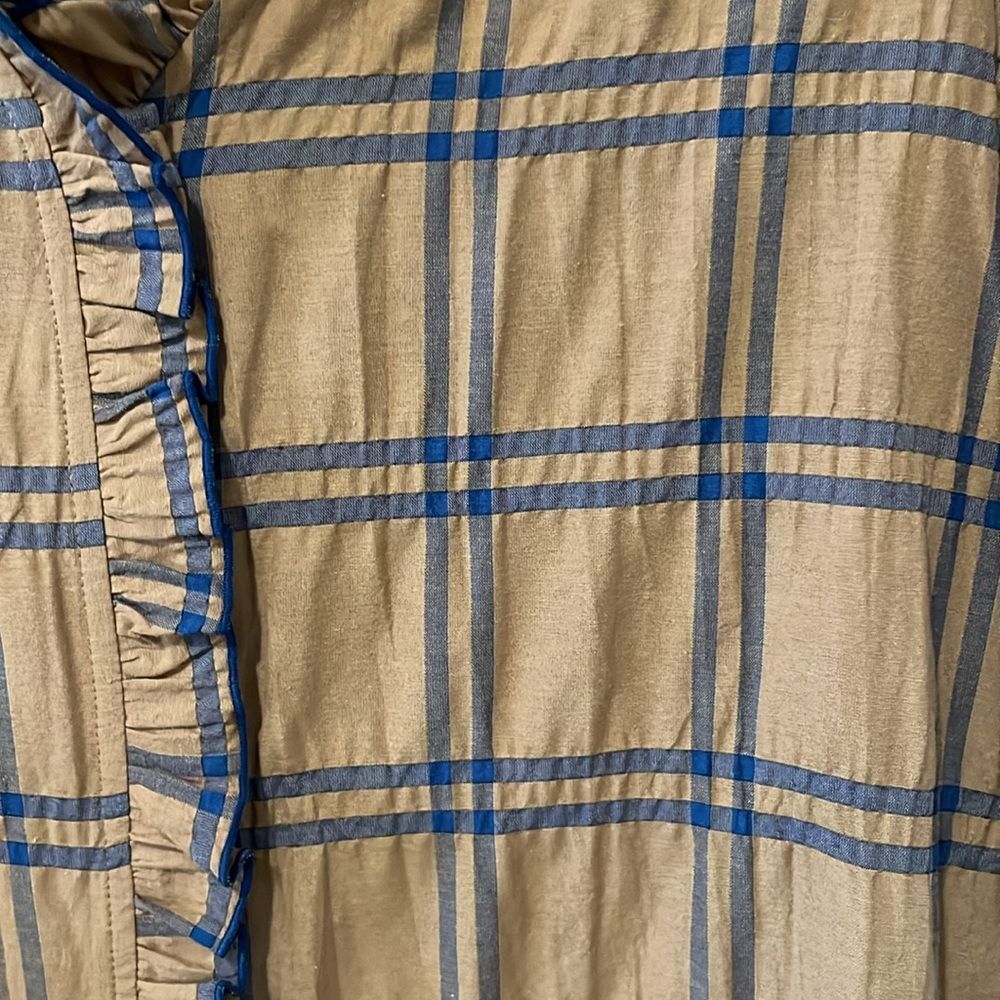 FINLEY Byrdee Long Sleeve Blouse Vicuna Pucker Plaid, Size XS - Picture 6 of 11
